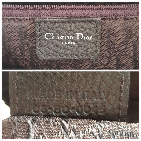 Christian Dior Cannage Leather Tote Bag Quilted Brown VNTG D Buckles - Picture 16 of 16